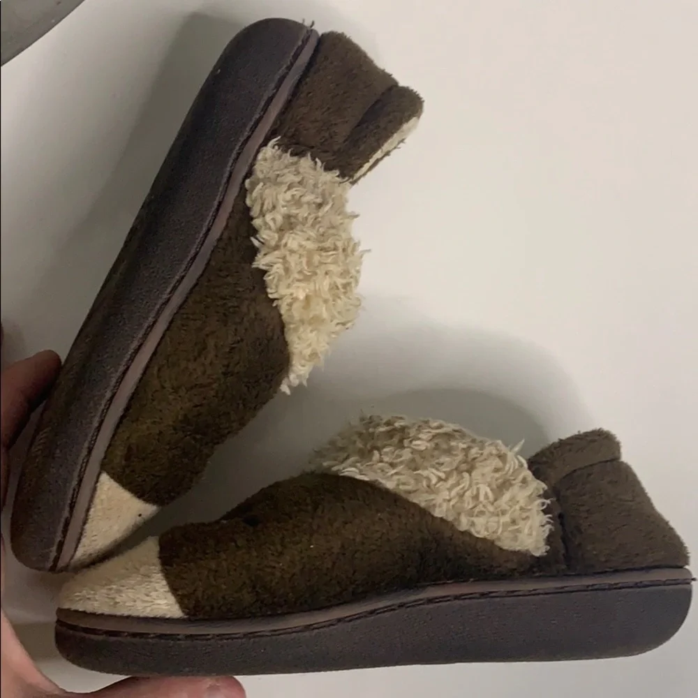 Baby Puppy Eye Patch Slip On House Shoe Slipper brown 7